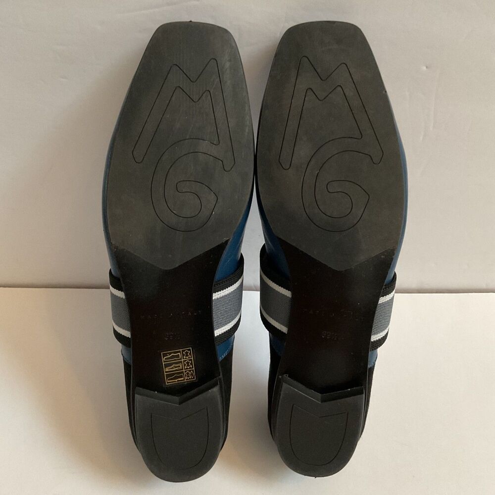 M.Gemi The Ballare Ballet Flats 39.5 US 8.5 Leather Blue Square Toe Italy Luxe - Picture 8 of 10